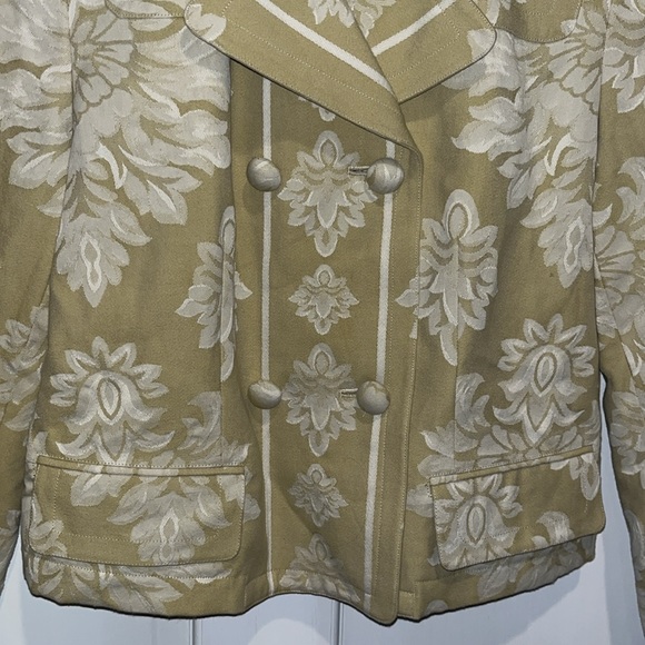 Brocade Women Jacket, Lite Sage fully lined double breasted, size 8 Apostrophe - Picture 3 of 13